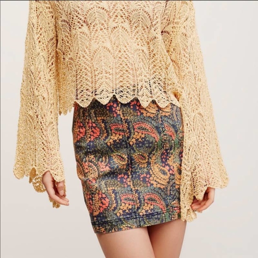 Free People Modern Femme Mini Skirt in Paisley Print